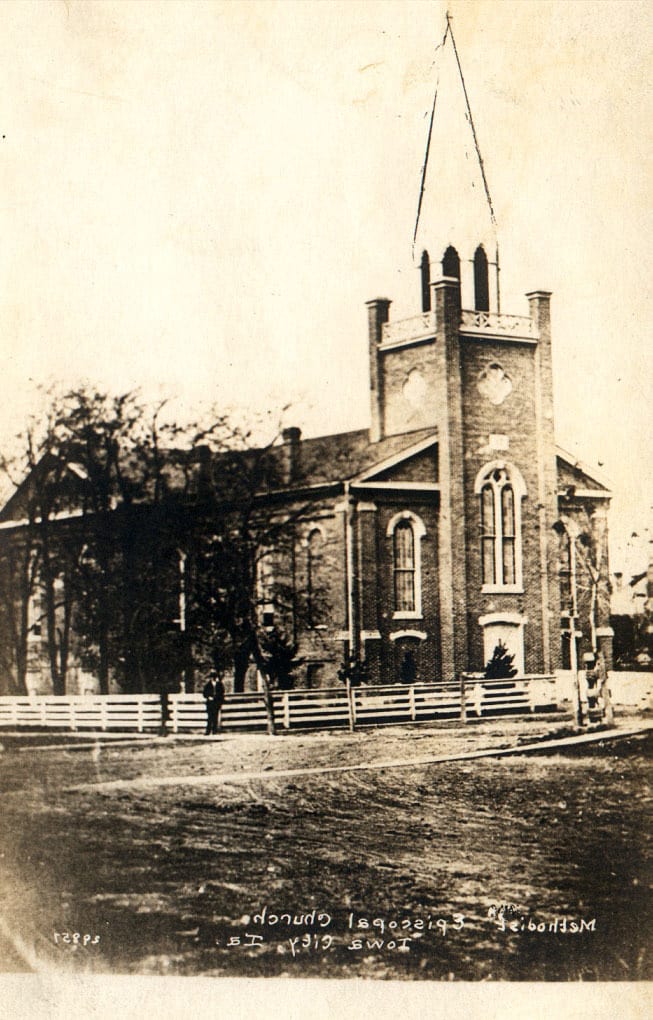 Methodist and Episcopal Church, Iowa City, Iowa, ca. 1860. University of Iowa Libraries, Kent Photographs Collection