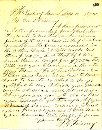Finney letter 1872
