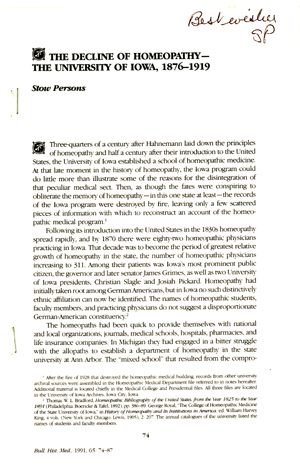 Bulletin of the History of Medicine, 1991