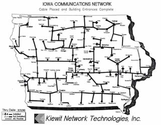 ICN network overlaid on a map of Iowa