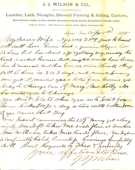 J.J. Wilson Letter