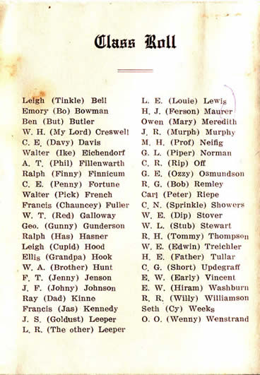 1912 Law Call Roll