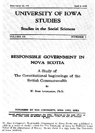 Ross W. Livingston's "Responsible Government in Novia Scotia" picture