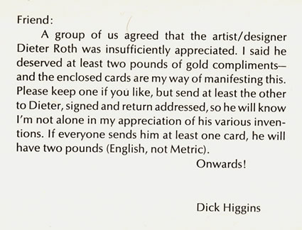 Dick Higgins postcard