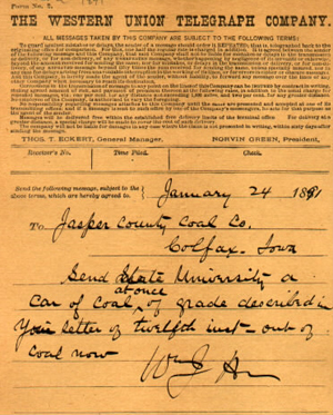 Coal order, 1891