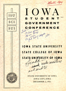 Iowa Student Government Conference report, 1961
