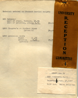 Documents concerning the New Student's Party event, 1927