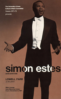 Simon Estes concert brochure, 1971