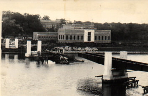 Iowa Memorial Union footbridge under construction, ca. 1935