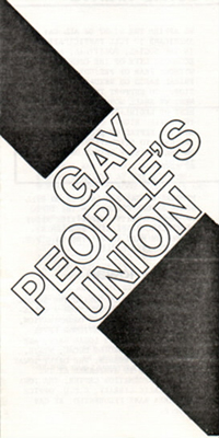 Gay People's Union brochure, 1981