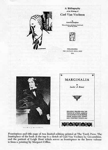 rontispiece and title page of tio linited editions printed at The Torch Press.