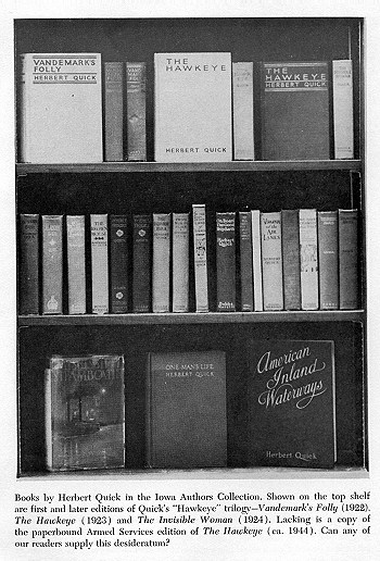 Books by Herbert Quick in the Iowa Authors Collection.