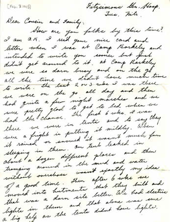 Letter from Pfc. Beryl Chidester
