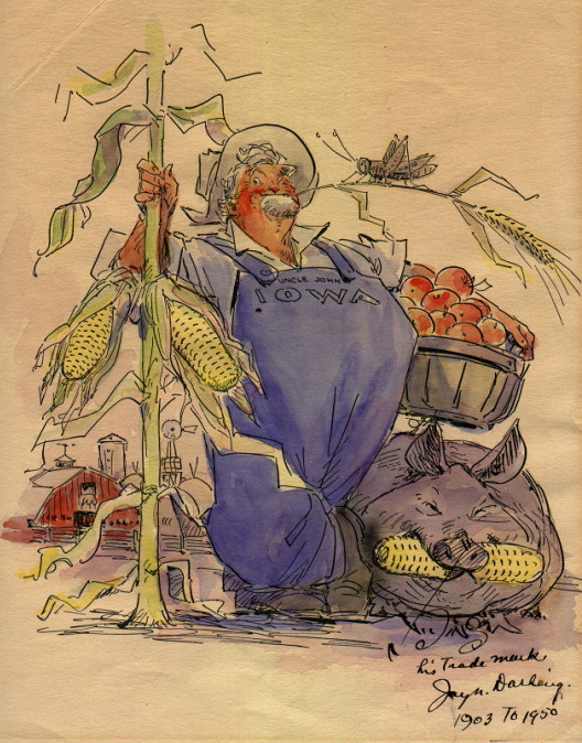 Darling cartoon of Uncle John Iowa 