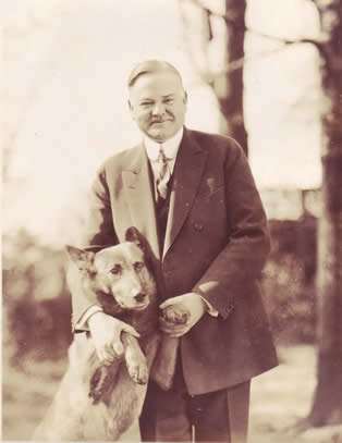 Herbert Hoover and dog