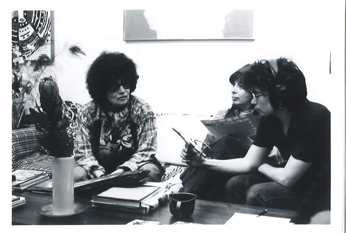 Lil Picard being interviewed while filming Lil Picard by Silvianna Goldsmith, 1978