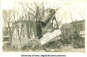 A rocket on top of a MECCA Parade float