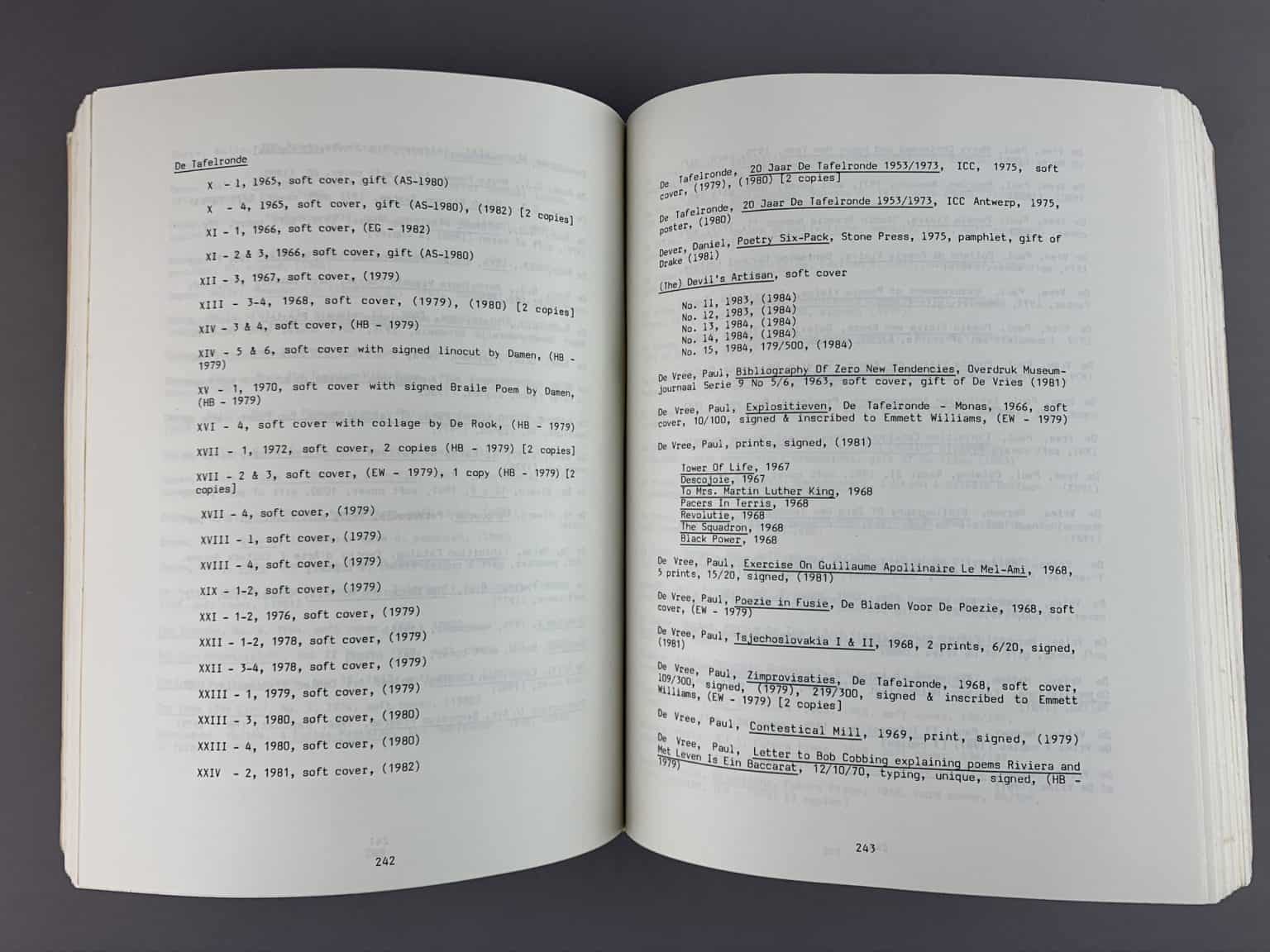 The Ruth & Marvin Sackner Archive of Concrete and Visual Poetry, 1984