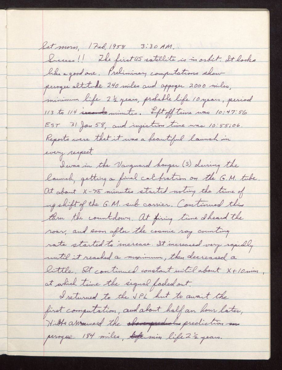Handwritten journal entry in a lined notebook. Transcription available on the main page.