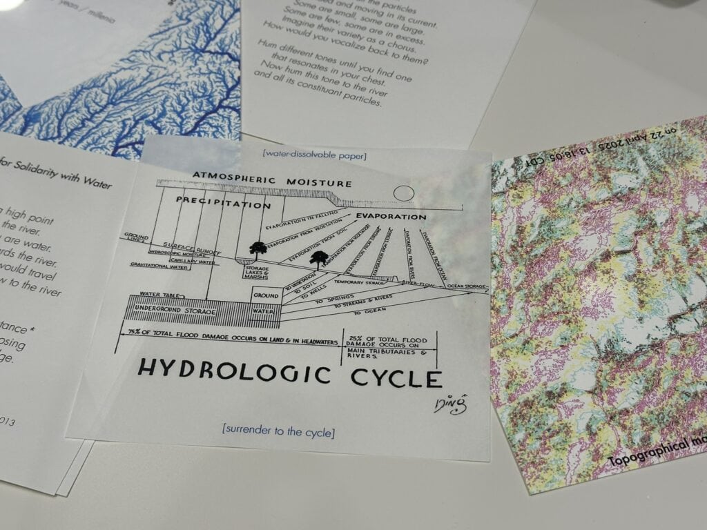 Part of the Meandering kit which features a hydrologic cycle diagram and artist renderings of rivers in Iowa.