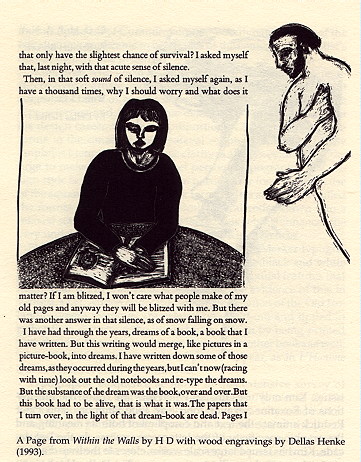 A Page from Within the Walls by H D with wood engravings by Dellas Henke (1993)