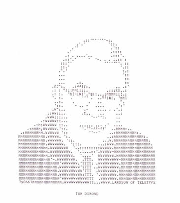T. L. Dimond portrait created on a teletype machine