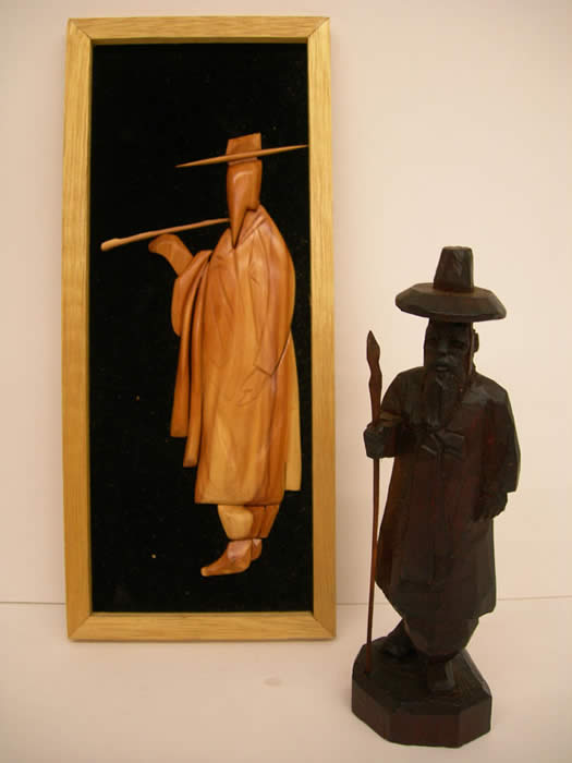 Hand-carved Man, Carved Wall Plaque