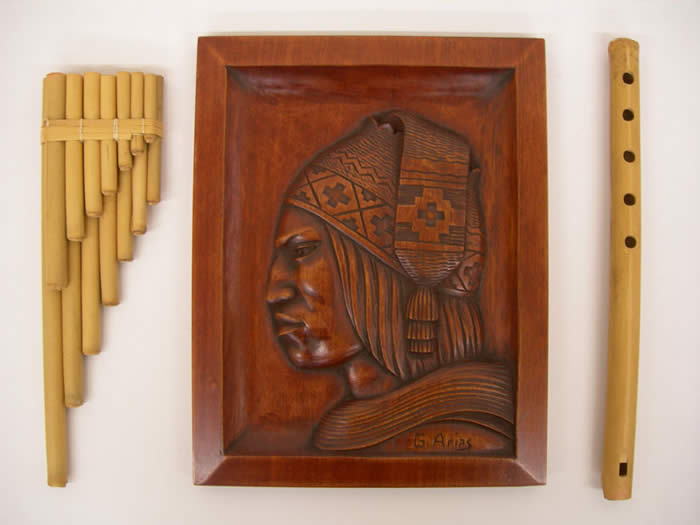 Bamboo Flutes, Hand-carved Plaque